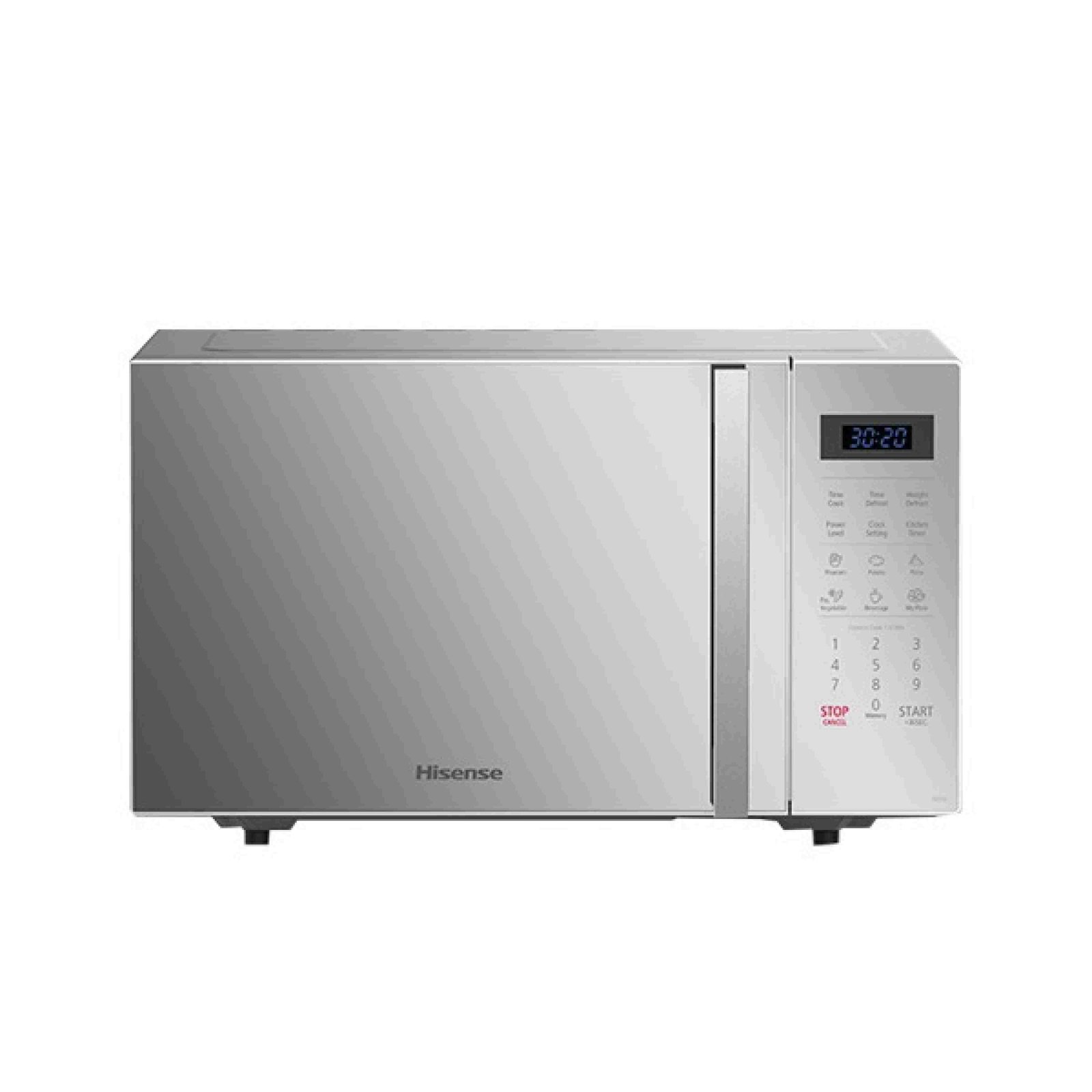 HISENSE MICROWAVE 25LITRES SILVER COLOUR DIGITAL HANDLE SILVER FUNCTION WITH GRILL