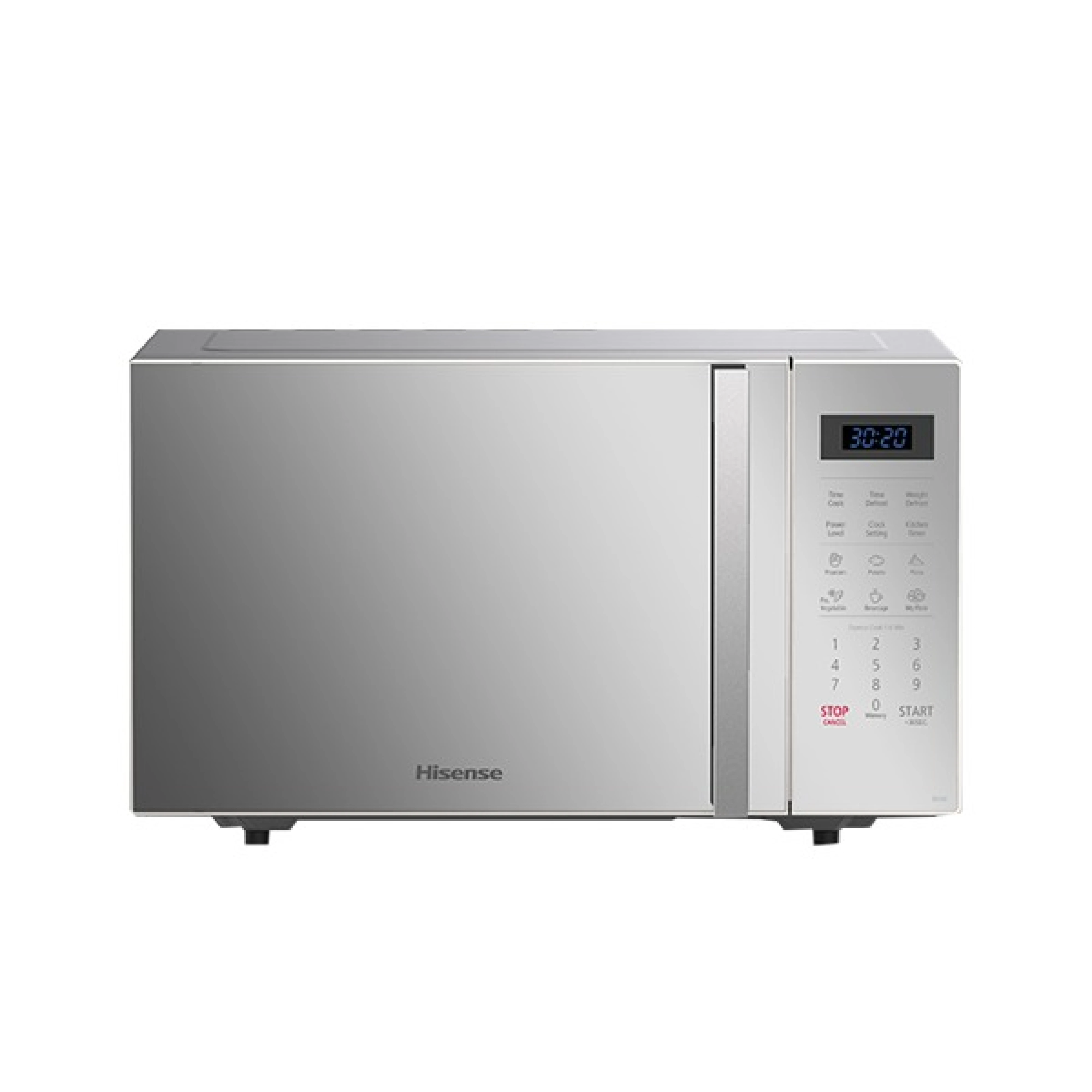HISENSE MICROWAVE 25LITRES SILVER COLOUR DIGITAL HANDLE SILVER FUNCTION WITH GRILL
