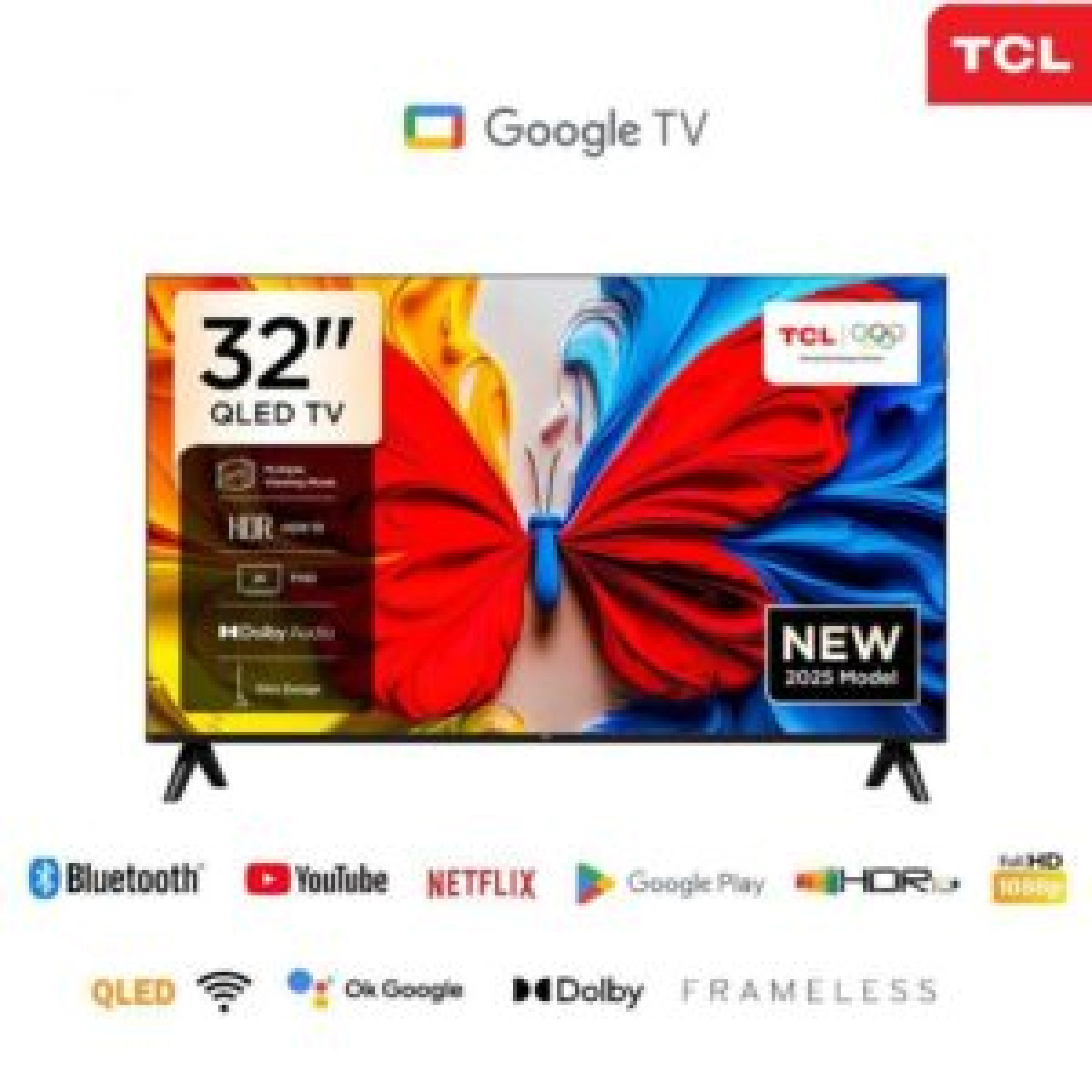TCL 32" Smart QLED Google Tv With Voice Control 32S5k