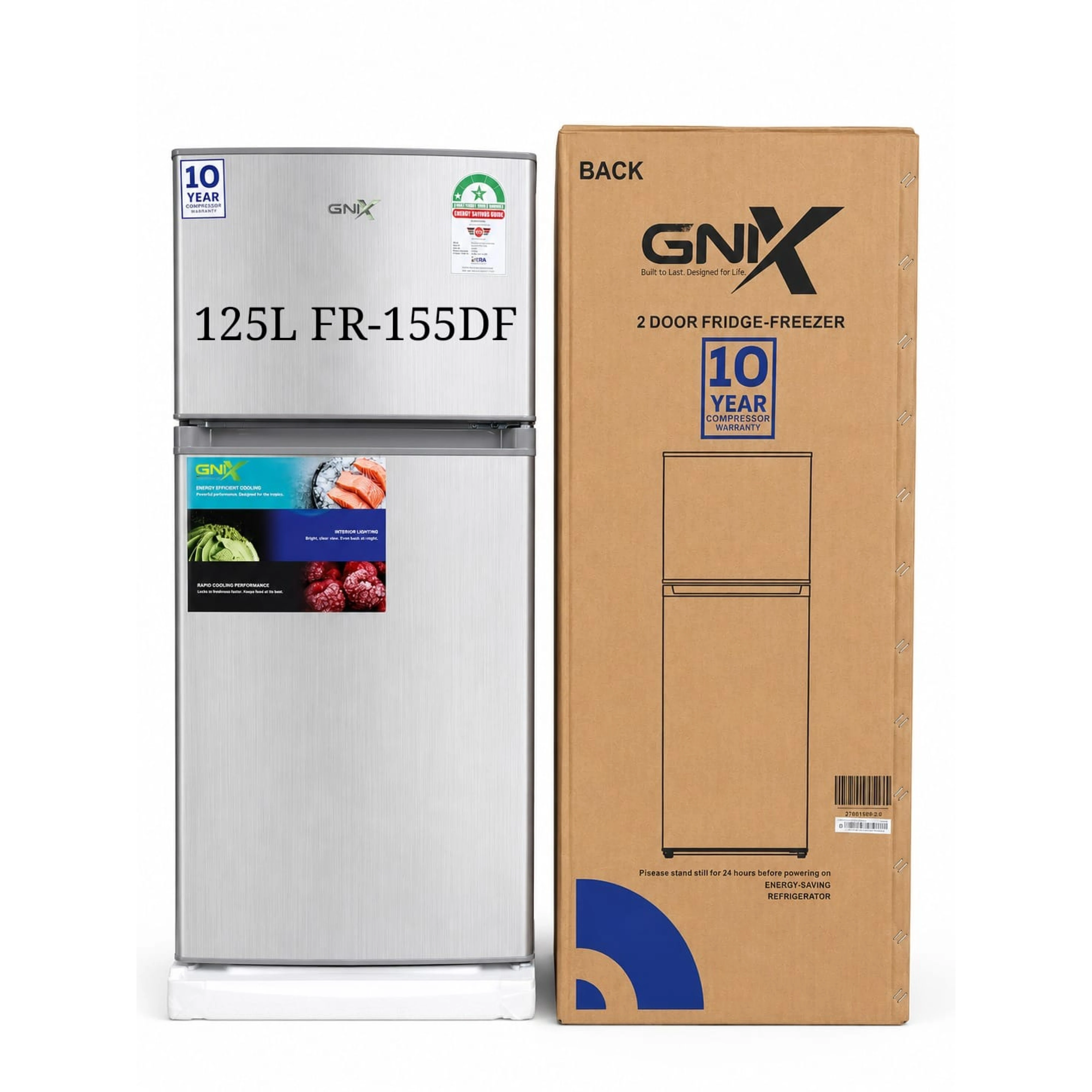 GNIX 2Door Fridge-Freezer125litresdefrost
