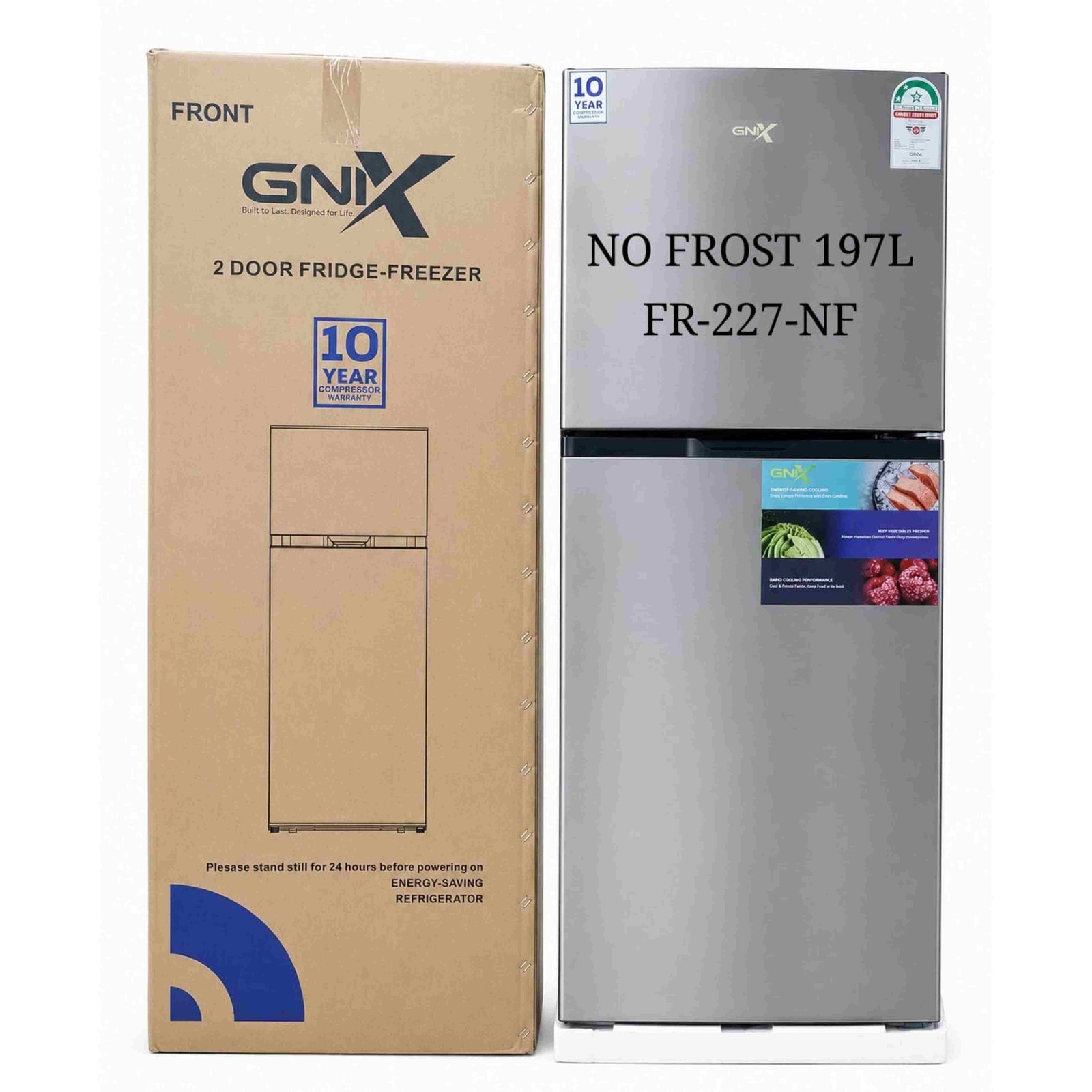 GNIX 2Door Fridge-Freezer197litresNo frost