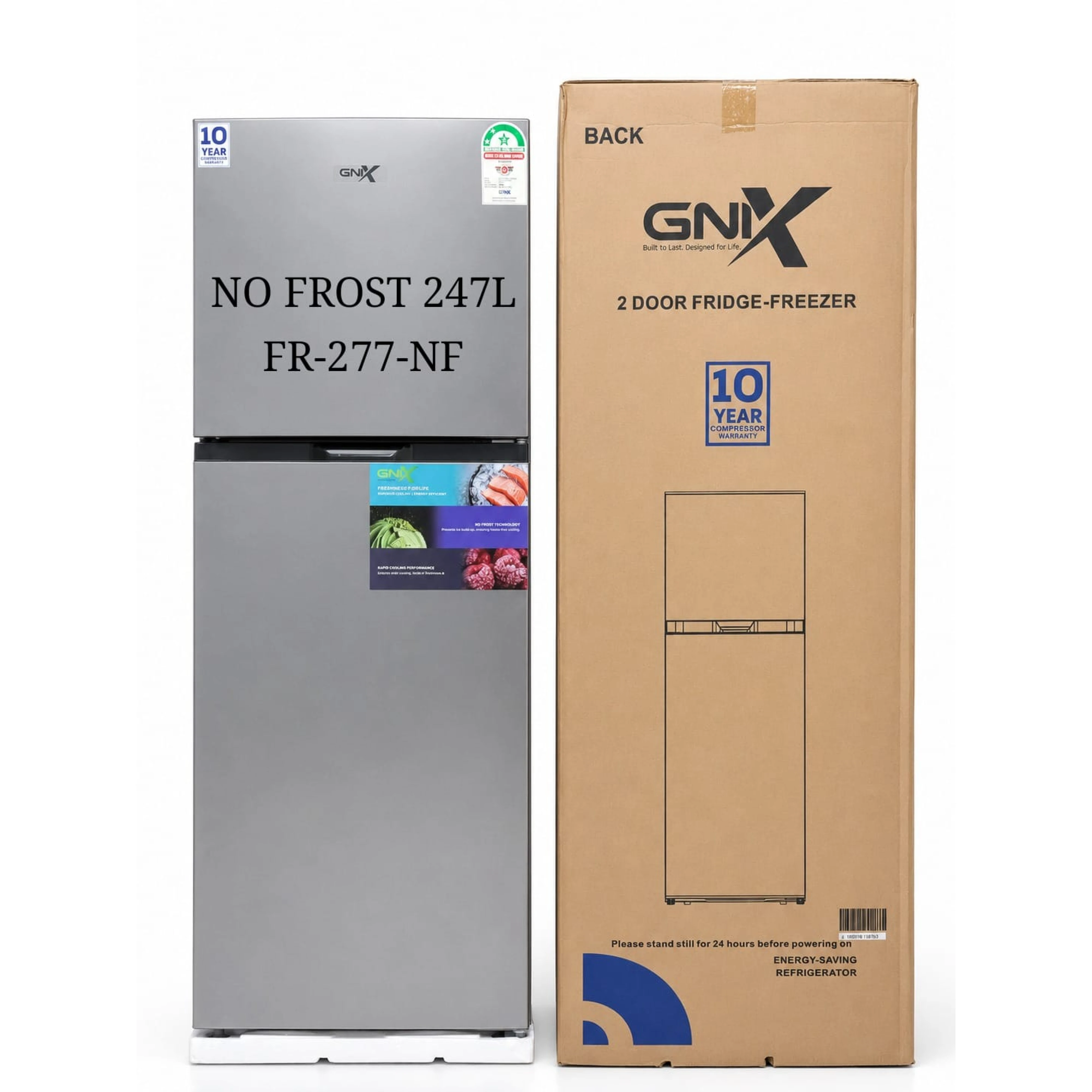 GNIX 2Door Fridge-Freezer247litresNo frost