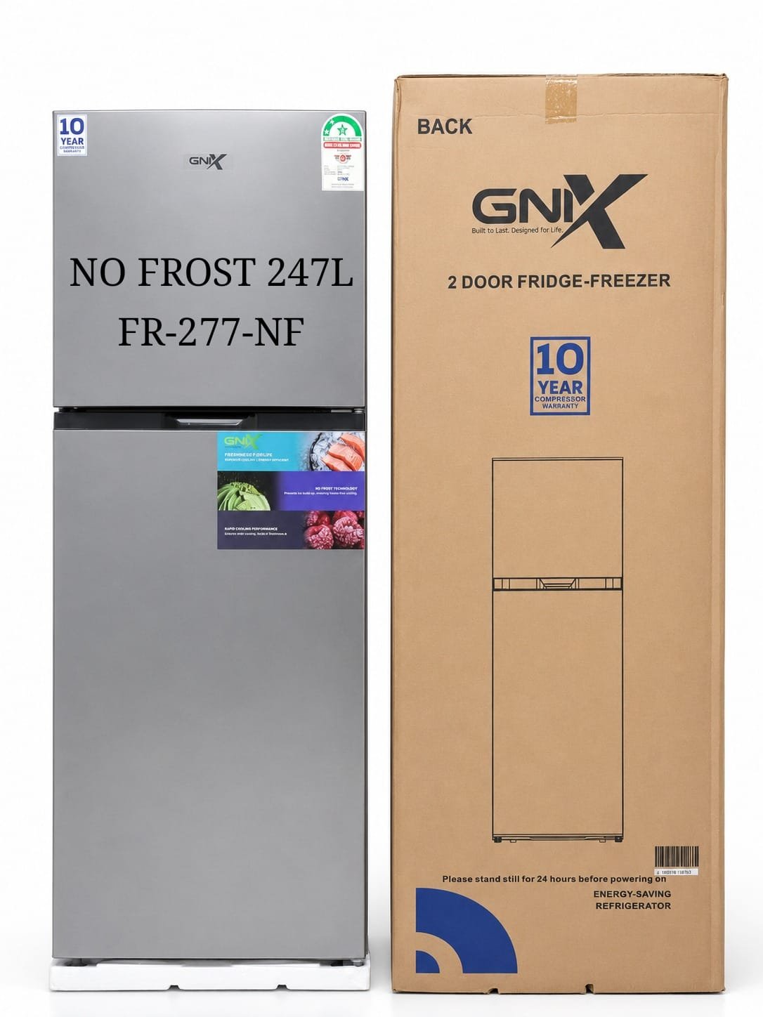 GNIX 2Door Fridge-Freezer247litresNo frost